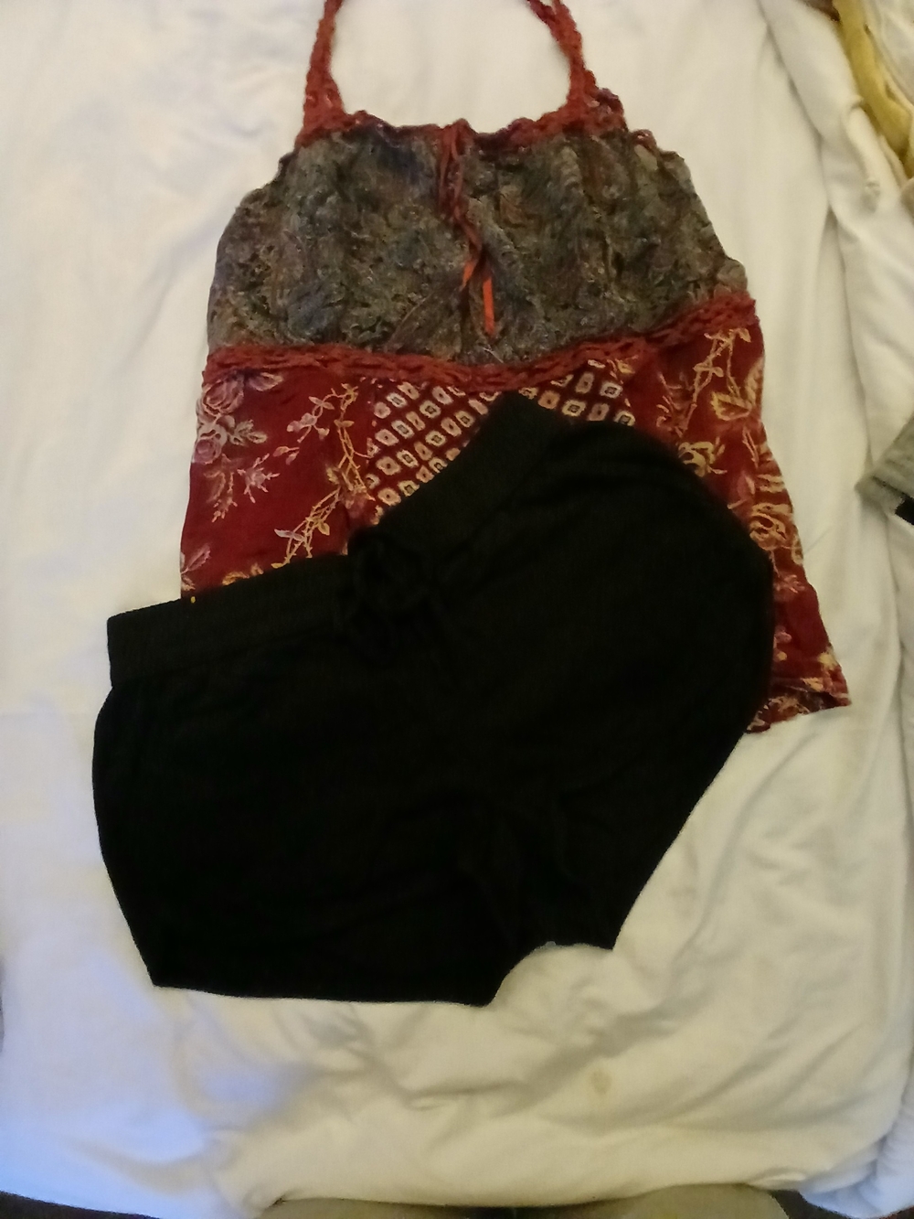 Boho Red Patterned Sleeveless Top